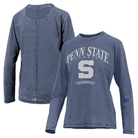 Women's Pressbox Navy Penn State Nittany Lions Chandler Olive Leaf Arch Long Sleeve T-Shirt