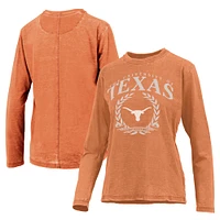 Women's Pressbox Texas Orange Longhorns Chandler Olive Leaf Arch Long Sleeve T-Shirt