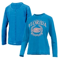 Women's Pressbox Royal Florida Gators Chandler Olive Leaf Arch Long Sleeve T-Shirt