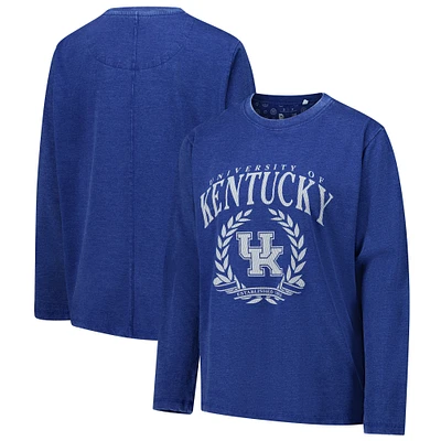 Women's Pressbox Royal Kentucky Wildcats Chandler Olive Leaf Arch Long Sleeve T-Shirt