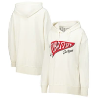 Women's Pressbox  Cream Ohio State Buckeyes Marni Pullover Hoodie