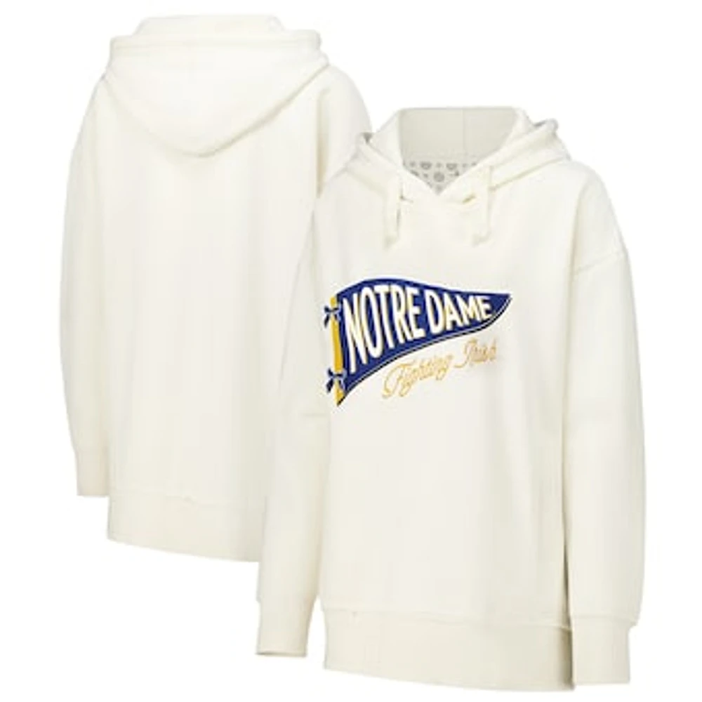 Women's Pressbox  Cream Notre Dame Fighting Irish Marni Pullover Hoodie