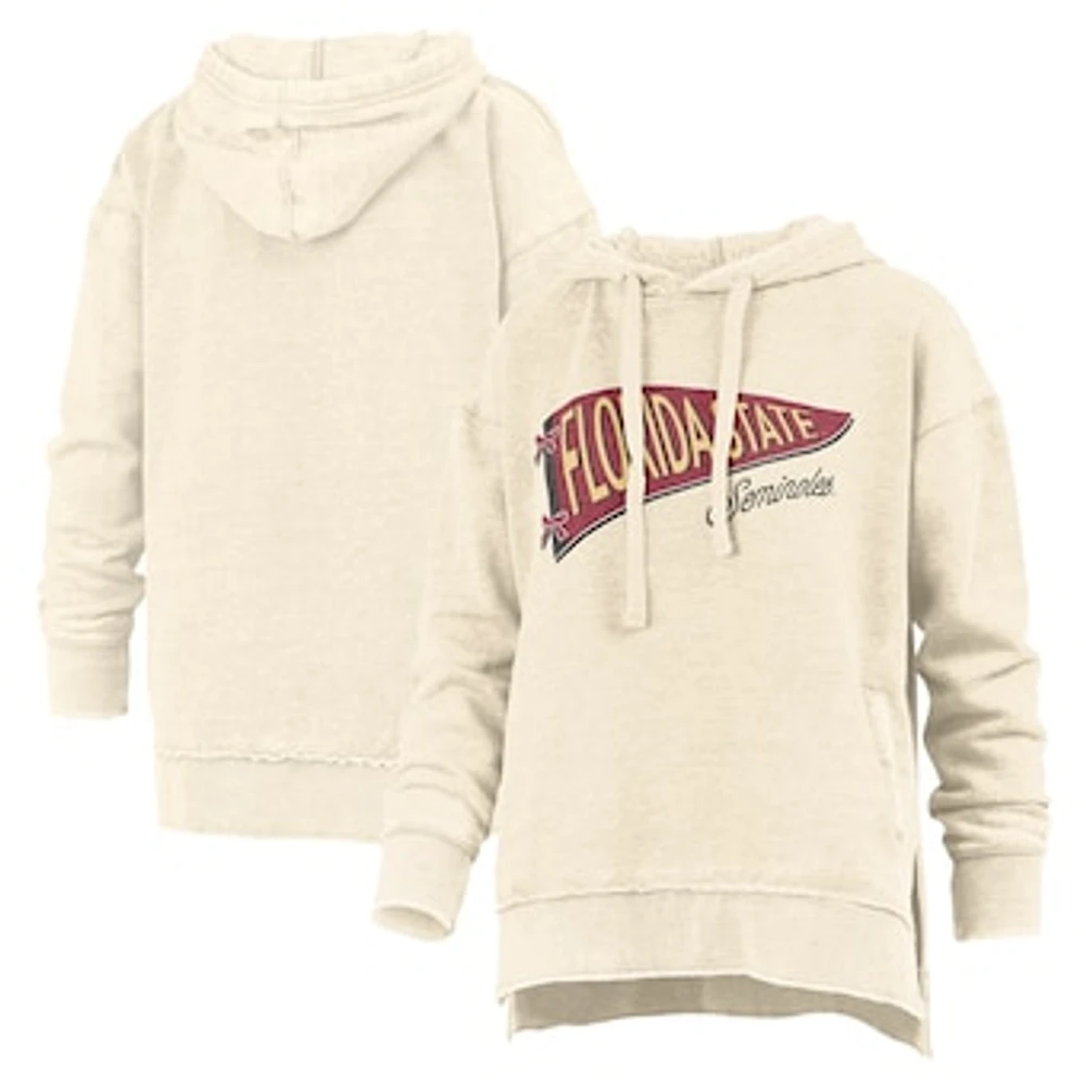 Women's Pressbox  Cream Florida State Seminoles Marni Pullover Hoodie