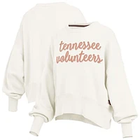 Women's Pressbox Cream Tennessee Volunteers Chelsea Oversized Pullover Sweatshirt