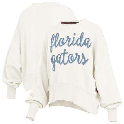 Women's Pressbox Cream Florida Gators Chelsea Oversized Pullover Sweatshirt