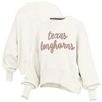 Women's Pressbox Cream Texas Longhorns Chelsea Oversized Pullover Sweatshirt