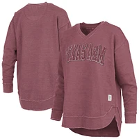 Women's Pressbox  Maroon Texas A&M Aggies Westin Poncho V-Neck Pullover Sweatshirt