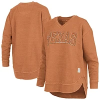 Women's Pressbox  Texas Orange Longhorns Westin Poncho V-Neck Pullover Sweatshirt