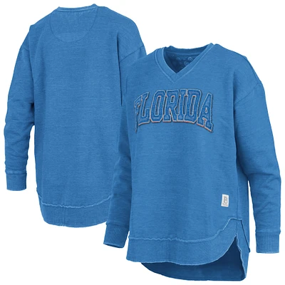 Women's Pressbox  Royal Florida Gators Westin Poncho V-Neck Pullover Sweatshirt