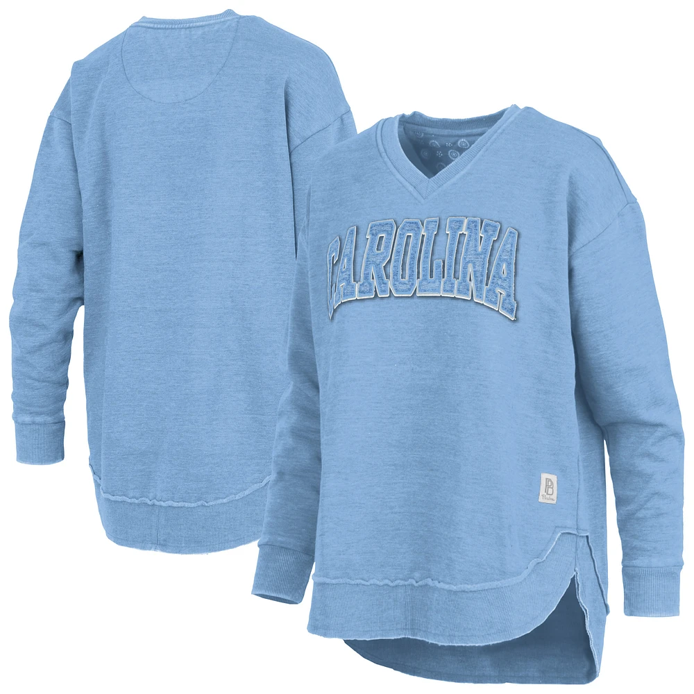 Women's Pressbox  Carolina Blue North Tar Heels Westin Poncho V-Neck Pullover Sweatshirt