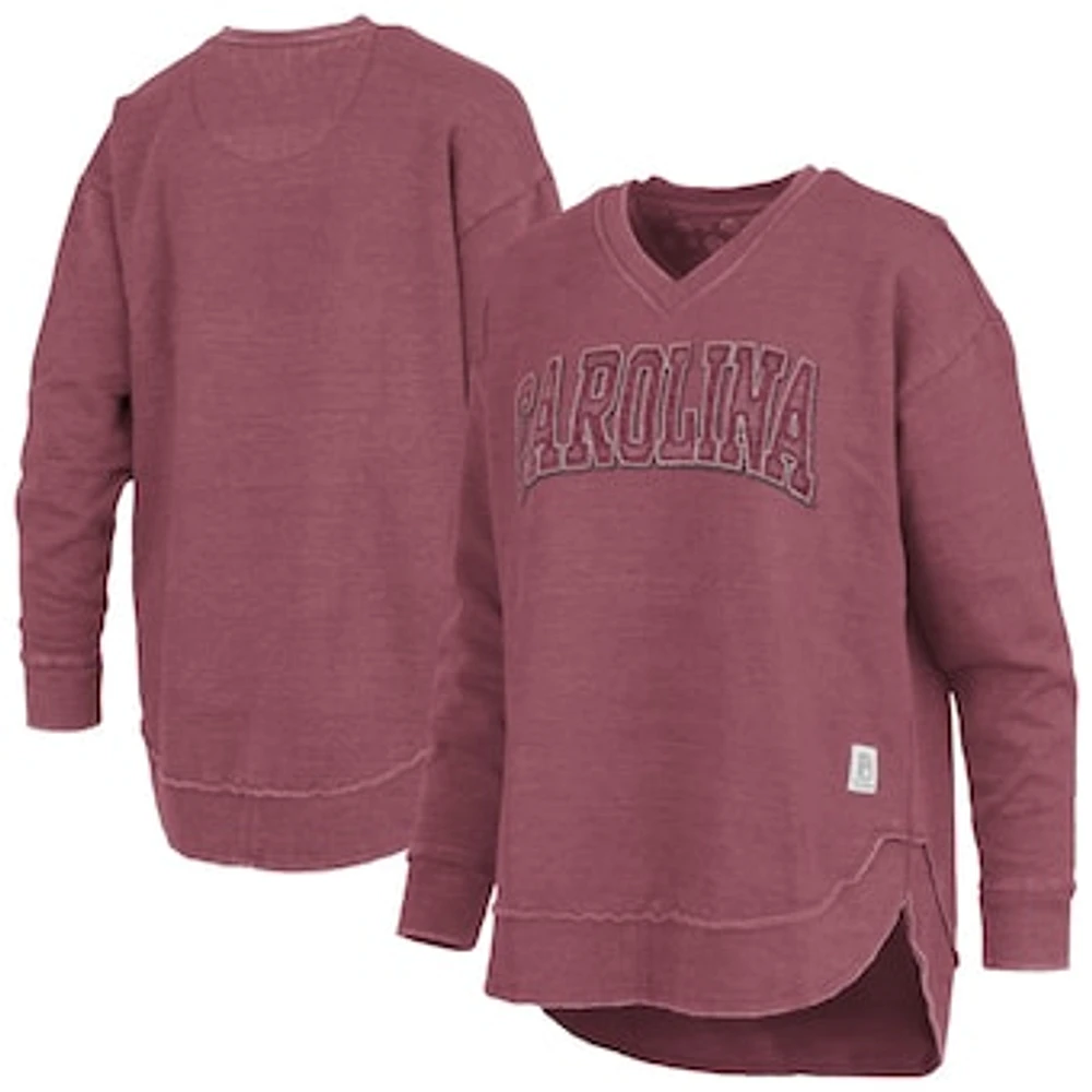 Women's Pressbox  Garnet South Carolina Gamecocks Westin Poncho V-Neck Pullover Sweatshirt