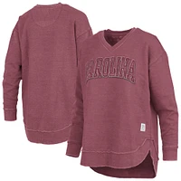 Women's Pressbox  Garnet South Carolina Gamecocks Westin Poncho V-Neck Pullover Sweatshirt