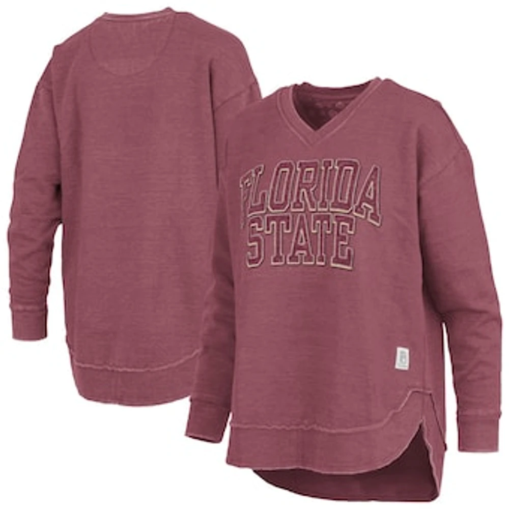 Women's Pressbox  Garnet Florida State Seminoles Westin Poncho V-Neck Pullover Sweatshirt