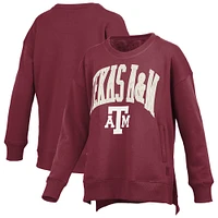 Women's Pressbox Maroon Texas A&M Aggies Pocketed Arch Pullover Sweatshirt