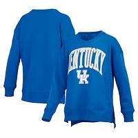 Women's Pressbox Royal Kentucky Wildcats Pocketed Arch Pullover Sweatshirt