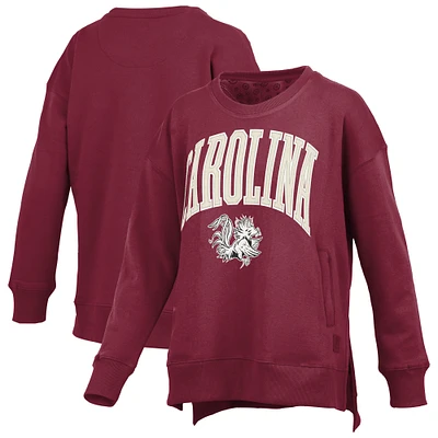 Women's Pressbox Garnet South Carolina Gamecocks Pocketed Arch Pullover Sweatshirt