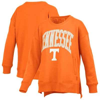 Women's Pressbox Tennessee Orange Tennessee Volunteers Pocketed Arch Pullover Sweatshirt