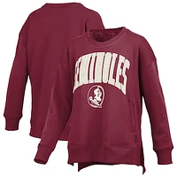 Women's Pressbox Garnet Florida State Seminoles Pocketed Arch Pullover Sweatshirt