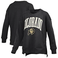 Women's Pressbox Black Colorado Buffaloes Pocketed Arch Pullover Sweatshirt