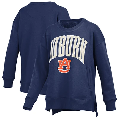 Women's Pressbox Navy Auburn Tigers Pocketed Arch Pullover Sweatshirt