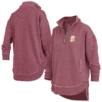 Women's Pressbox  Garnet Florida State Seminoles Northfork Sojourn Poncho Quarter-Zip Sweatshirt