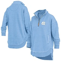 Women's Pressbox  Carolina Blue North Carolina Tar Heels Northfork Sojourn Poncho Quarter-Zip Sweatshirt