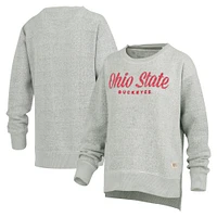 Women's Pressbox Heather Gray Ohio State Buckeyes Torrington Pullover Sweatshirt