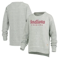 Women's Pressbox Heather Gray Indiana Hoosiers Torrington Pullover Sweatshirt