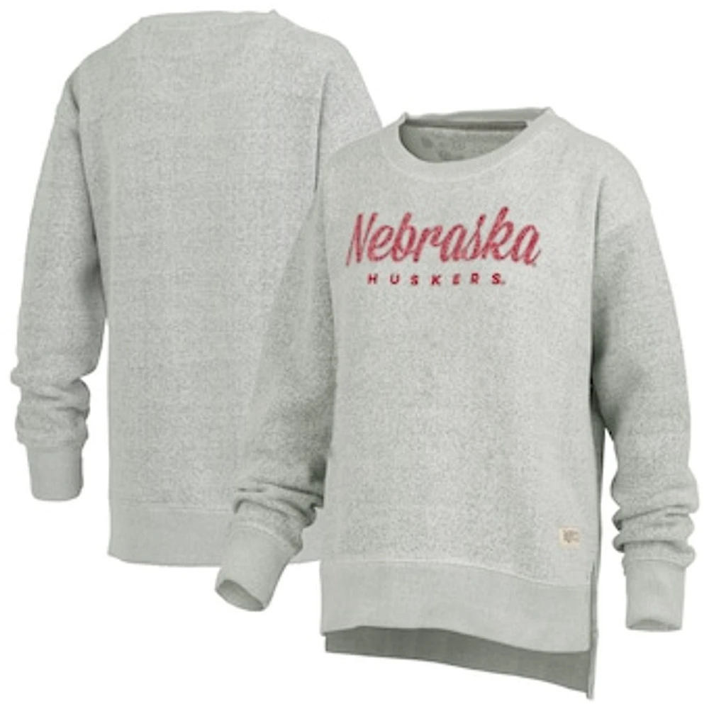 Women's Pressbox Heather Gray Nebraska Huskers Torrington Pullover Sweatshirt