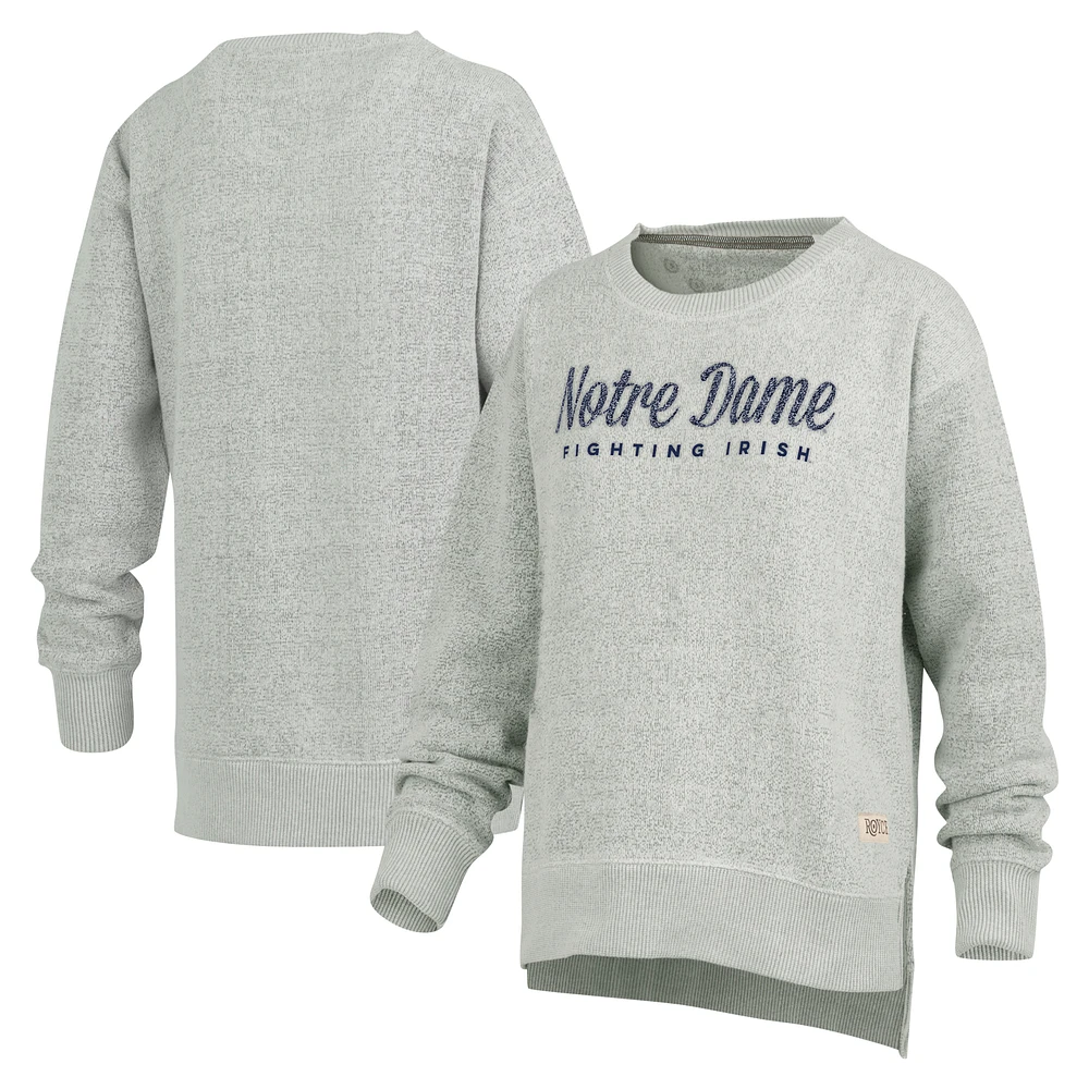 Women's Pressbox Heather Gray Notre Dame Fighting Irish Torrington Pullover Sweatshirt