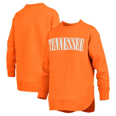 Women's Pressbox Tennessee Orange Volunteers Quilted Long Sleeve Pullover Sweatshirt