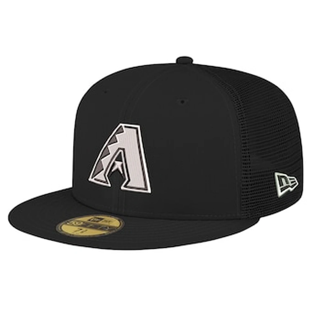 Men's New Era Black Arizona Diamondbacks 59FIFTY Trucker Fitted Hat