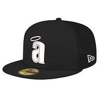 Men's New Era Black California Angels 59FIFTY Trucker Fitted Hat