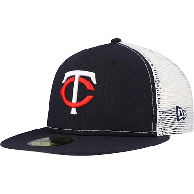 Men's New Era Navy Minnesota Twins Team Color 59FIFTY Trucker Fitted Hat