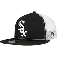 Men's New Era Black Chicago White Sox Team Color 59FIFTY Trucker Fitted Hat