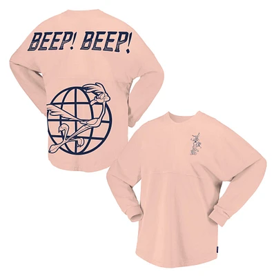 Unisex Spirit Jersey Pink Looney Tunes BEEP! Roadrunner & Wile E. Coyote Oversized Long Sleeve T-Shirt