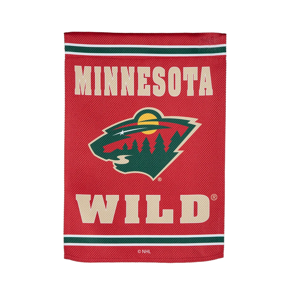 Minnesota Wild 12.5" x 18" Double-Sided Embossed Suede Garden Flag
