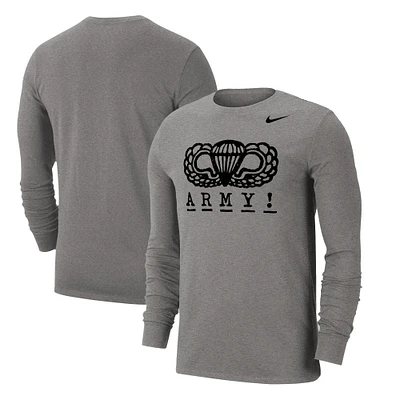 Men's Nike Gray Army Black Knights 2024 Rivalry Collection ARMY! Long Sleeve T-Shirt