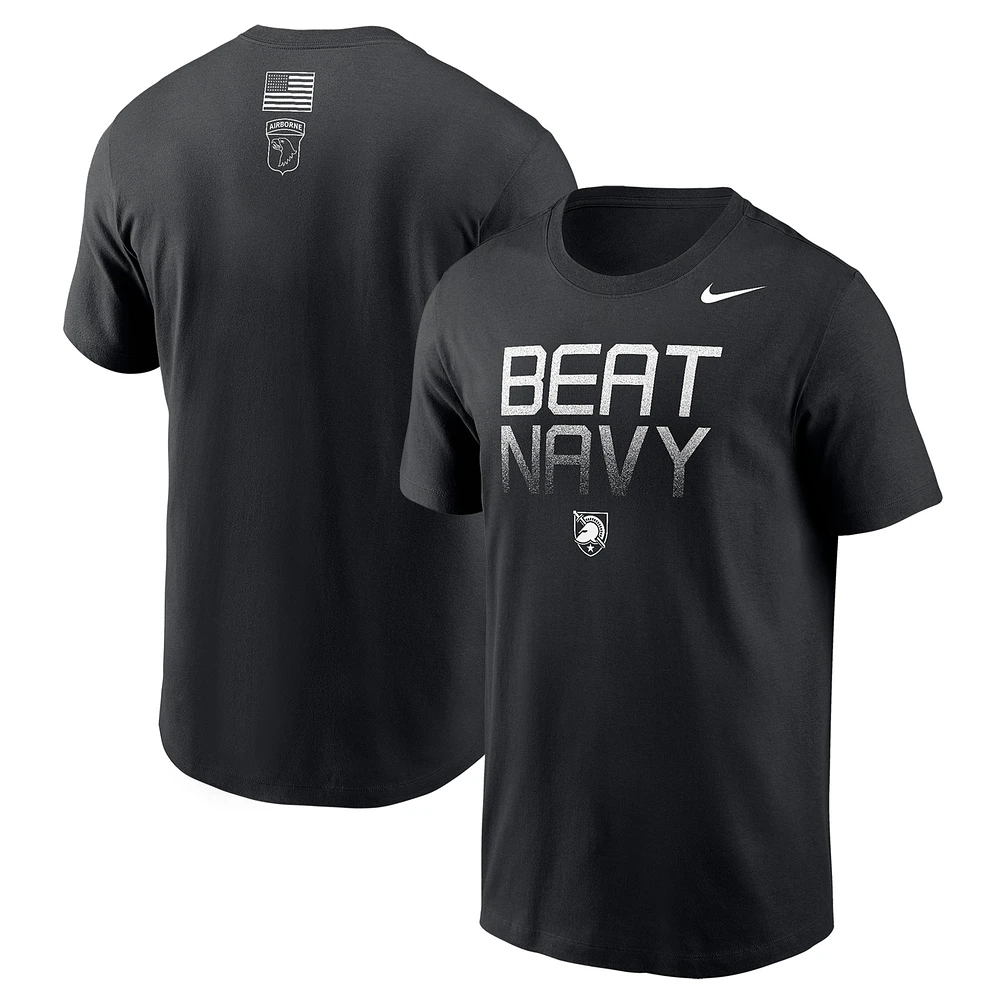 Men's Nike Black Army Black Knights 2024 Rivalry Collection Beat Navy Legend T-Shirt