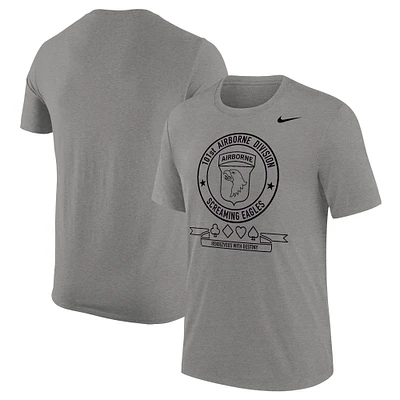 Men's Nike Gray Army Black Knights 2024 Rivalry Collection Seal Tri-Blend T-Shirt