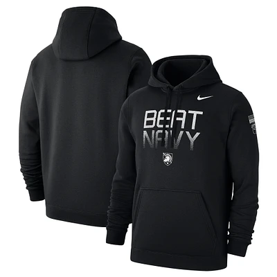 Men's Nike Black Army Knights 2024 Rivalry Collection Beat Navy Club Fleece Pullover Hoodie