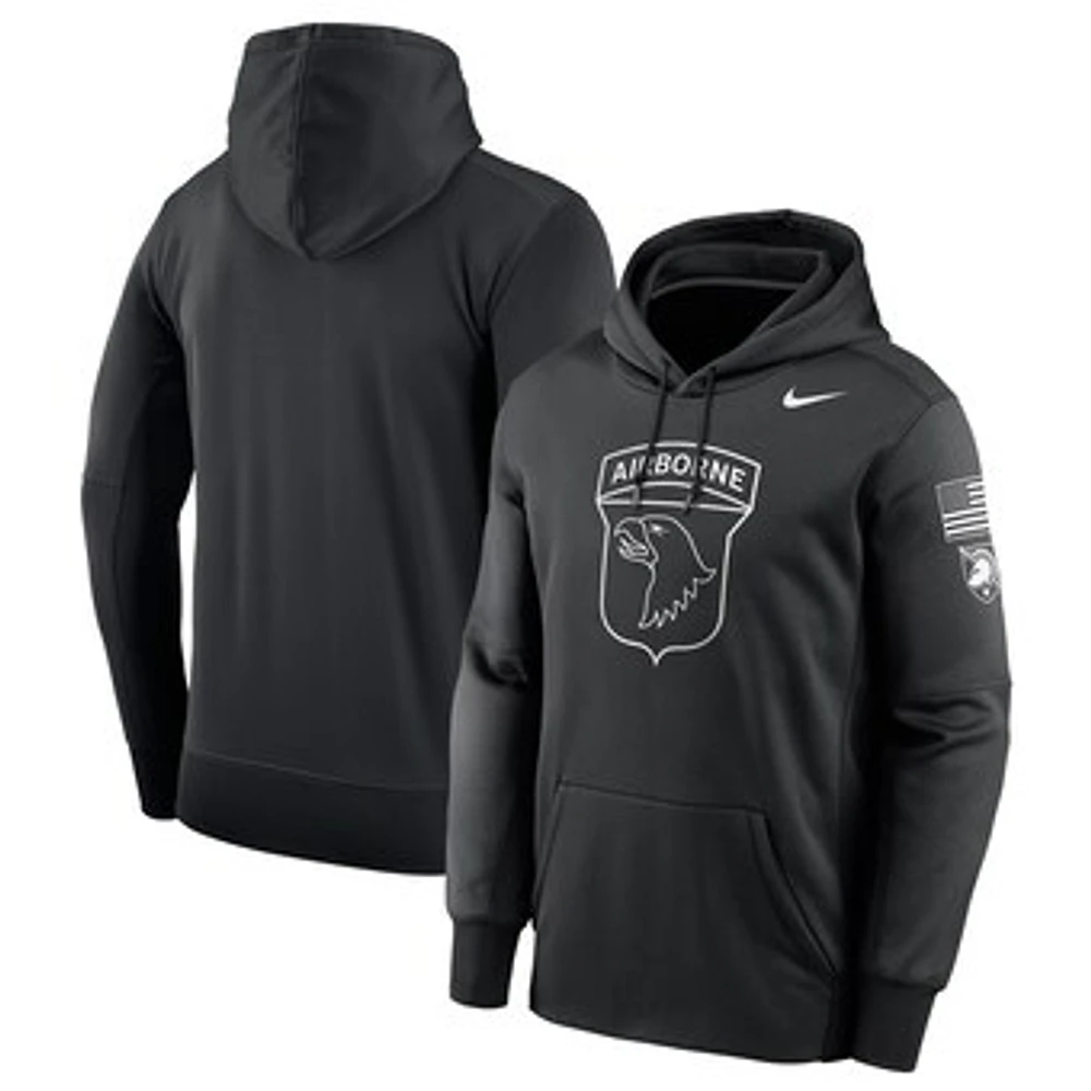 Men's Nike Black Army Knights 2024 Rivalry Collection Airborne Eagle Therma Fleece Pullover Hoodie