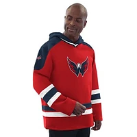 Men's Starter Red/Navy Washington Capitals Hockey Pullover Hoodie