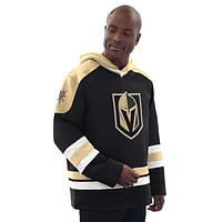 Men's Starter Black/Gold Vegas Golden Knights Hockey Pullover Hoodie