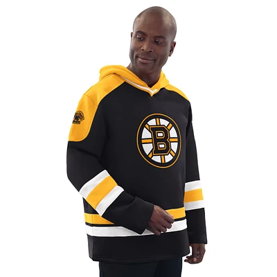 Men's Starter Black/Gold Boston Bruins Hockey Pullover Hoodie