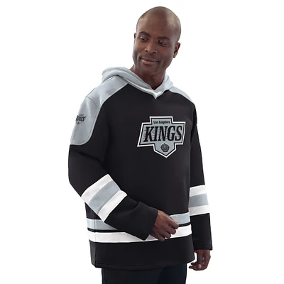 Men's Starter Black/Silver Los Angeles Kings Hockey Pullover Hoodie