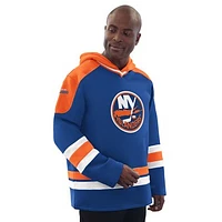 Men's Starter Royal/Orange New York Islanders Hockey Pullover Hoodie