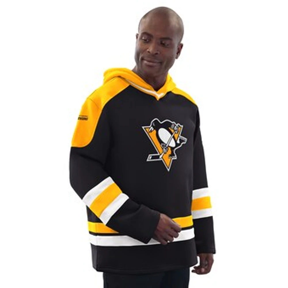 Men's Starter Black/Gold Pittsburgh Penguins Hockey Pullover Hoodie