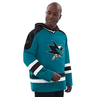 Men's Starter Teal/Black San Jose Sharks Hockey Pullover Hoodie