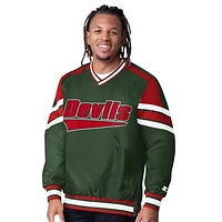 Men's Starter  Green New Jersey Devils Reliver I V-Neck Pullover Sweatshirt